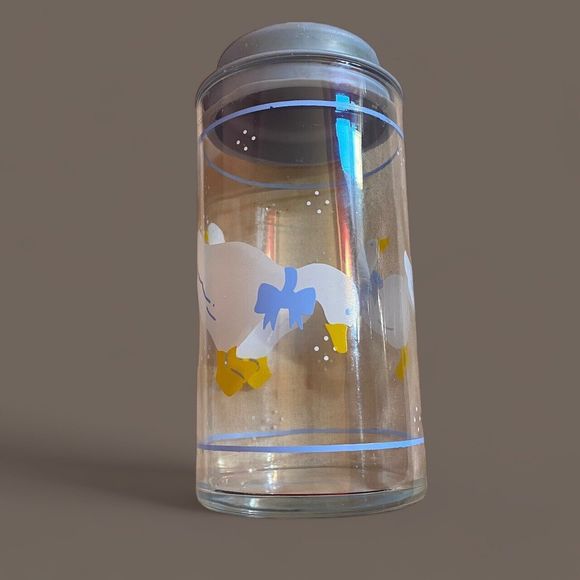 Vintage Country Goose  Glass Canister With Lid - Picture 2 of 7